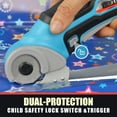 thumbnail image 6 of Wild Edge Electric Scissors, 4V 2.5 Ah High-Capacity Rechargeable Rotary Cutter with Rapid Charger and Hard Carrying Case for Cutting Fabric, Carpet, Leather, Felt, Cardboard, Plastic, 6 of 8