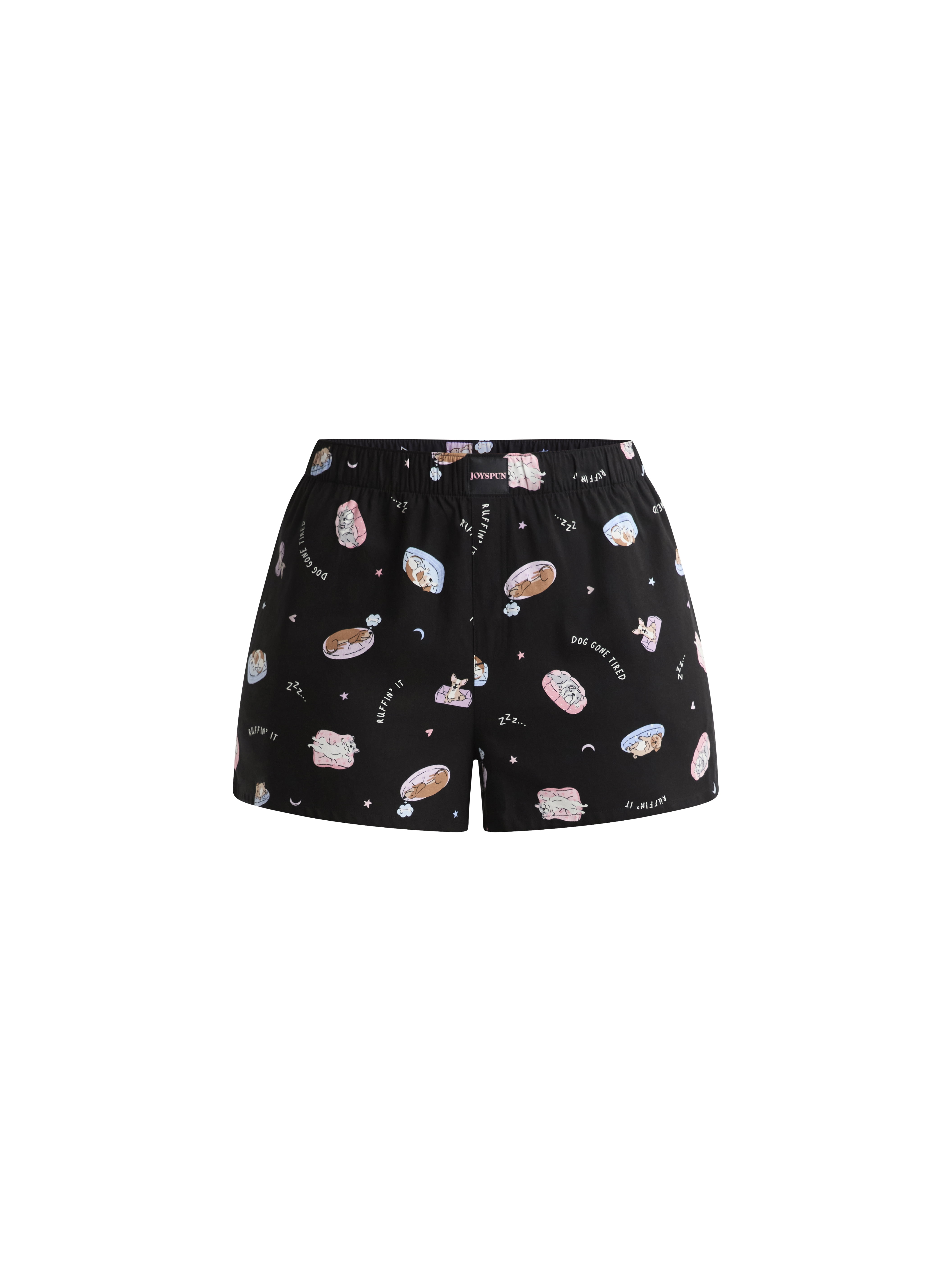 Joyspun Women's Woven Pajama Boxer Shorts, 3'' Inseam, Sizes XS-3X