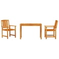 thumbnail image 6 of Garden Dining Set 3 pcs Brown Solid Acacia wood, 6 of 6
