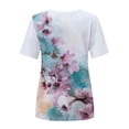 thumbnail image 5 of Pompotops T-Shirt Décontracté à Col Rond pour Femmes, Imprimé Floral, Manches Courtes, Mode Douce, Blouse Décontractée pour Femmes, 5 of 5
