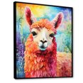 thumbnail image 2 of Designart "Pop Art Alpaca Wool Elegance III" Animals Framed Wall Art - Traditional Pink Alpaca Living Room Framed Canvas Art, 2 of 6