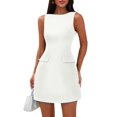thumbnail image 1 of Vestido PRETTYGARDEN 2025 sin mangas con escote barco blanco Talla L, 1 of 8