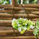 thumbnail image 1 of Maceta de flores artificiales colgantes en cesta, decoración de jardín, maceta de colgante de imitación para jardín, Patio, porche de casa, Verde, 1 of 10