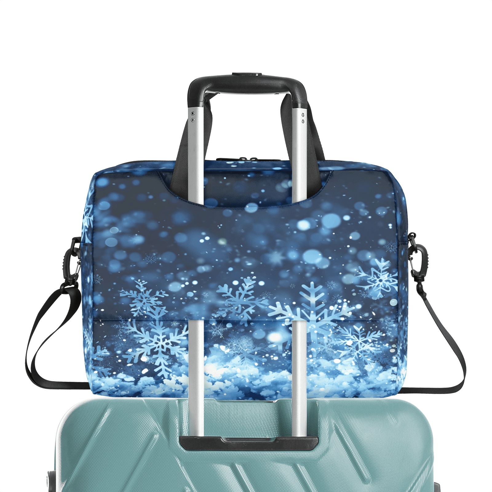 Herdesigns Snowflake Laptop Bag for Women Men, Computer Case Briefcase Messenger Bags, 15-15.6 inch Laptop Sleeve Shoulder Bag