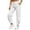 White, variant on Tqcoqu Women's High Waist Jogger Sweatpants,Drawstring Elastic Waist Cuffed Ankle Pants with Side Pockets,Soft Athletic Workout Running Casual Trousers for Women,Gray Women's S-XXXL