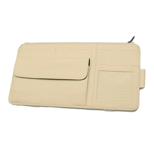 Visor Organizer Multi Component Durable Car Storage Bag Business Card beige Sharpla Organizador de parasol automático