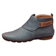 thumbnail image 1 of jovati Bottes Cheville pour Femmes Automne Hiver Bout Rond Talon Compensé Bas Bottes Chaussures Décontractées, 1 of 9