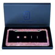 Handcrafted Rhinestone Bling License Plate Frames for Women, Men Bedazzled 1 Cover (Pink)