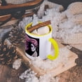thumbnail image 5 of 3dRose, An image of a girl with pink hair and Day of the Dead make-up., 15oz Two-Tone Yellow Mug, 5 of 7