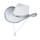 thumbnail image 2 of Sombrero de vaquero para mujer, sombrero Fedora, sombrero de sol de , sombreros de para novia, verano, festival de música al aire , Blanco, 2 of 7