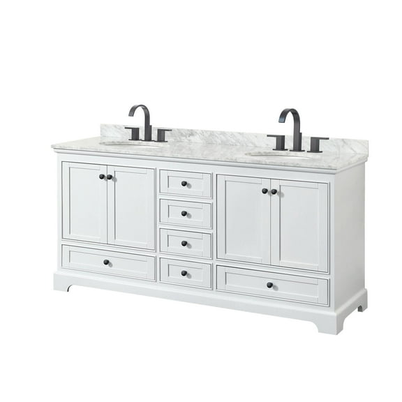 Wyndham Collection Wcs202072dcmunomxx Deborah 72" Free Standing Double Vanity Set - White