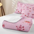 thumbnail image 4 of Erosebridal Kawaii Red Strawberry Twin Quilt Set for Girls,Cartoon Floral Bow Knot Twin Coverlet Set Teens, 4 of 7