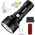 thumbnail image 1 of Waterproof, Rechargeable, 3 Modes, 50W XLM-P70, Single Lithium Battery Ultra-Bright 30K-100K Lumens LED Flashlight, 1 of 5