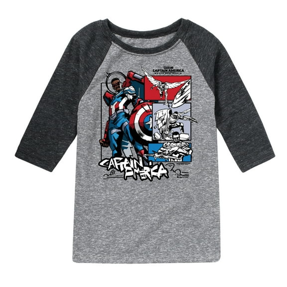Marvel Captain America: Brave New World - Ink Grid - Toddler And Youth Kids Raglan