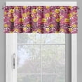 thumbnail image 2 of Ambesonne Hibiscus Valance Pack of 2, Summer Jungle Blossoms, 54"X12", Magenta and Mustard, 2 of 5