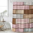 thumbnail image 6 of Polyester Fabric Pink Brown Vintage Shower Curtain, Retro Farmhouse Elegant Pastoral Waterproof Bathtub Curtain Bathroom Decor Set with Hooks 72 x 78 Inches, 6 of 6