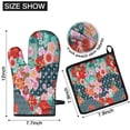 thumbnail image 6 of Pioneer Flower Floral Print Pattern Kitchen Oven Mitt and Pot Holder Sets 2 Pcs for Baking, Cooking and Grilling, Heat Resistant Up To 392 °F, 6 of 7