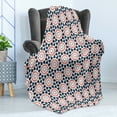 thumbnail image 4 of Ethnic Soft Flannel Fleece Throw Blanket, Oriental Design with Ornamental Floral Elements Petal Concept, Cozy Plush for Indoor and Outdoor Use, 60" x 80", Dark Petrol Blue Coral, by Ambesonne, 4 of 5