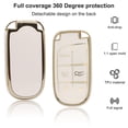 thumbnail image 2 of Emlimny Key Fob Cover for Jeep, Soft Full Protection Key Case Shell Compatible with Jeep Smart Key 3 4 5 Buttons Protector (White), 2 of 6