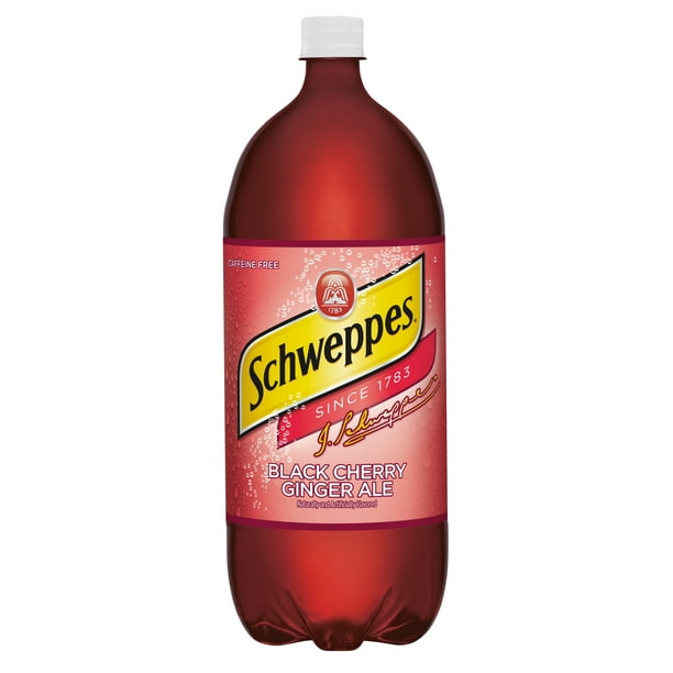 Schweppes Black Cherry Ginger Ale Soda, 2 L bottle