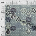 thumbnail image 2 of oneOone Cotton Poplin Dusty Blue Fabric Geometric Craft Projects Decor Fabric Printed By The Yard 56 Inch Wide, 2 of 5