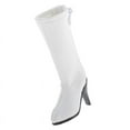 thumbnail image 4 of 1/6 Doll PU Leather High Heel Boot Shoes for Blythe Doll Dress Up Accs - White, 12inch, 4 of 6