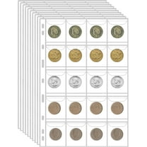 10 Sheets Coin Collection Pages,NOGIS Coin Binder Inserts Sleeves with 9 Hole for Coin Album,Collecting Binder Protectors for Silver Dollar Bill Quarters Penny Stamp Currency (20 Pockets)