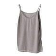 thumbnail image 2 of Fewfanhot Women's Solid Slub Cotton Lounge Cami Non-Adjustable Strap Sleeveless Design, Lightweight Breathable Pajama, 2 of 3