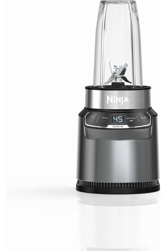 Restored Ninja BN400 Nutri Pro Compact Personal Blender, Auto-iQ Technology, 1000-Watts, for Frozen Drinks, Smoothies, Sauces & More, with 18-oz. & 24-oz. To-Go Cups & Spout Lids (Refurbished)
