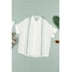 thumbnail image 3 of ABPHQTO Camisa abotonada con manga enrollada y rayas con cuello en V naranja para mujer, 3 of 5