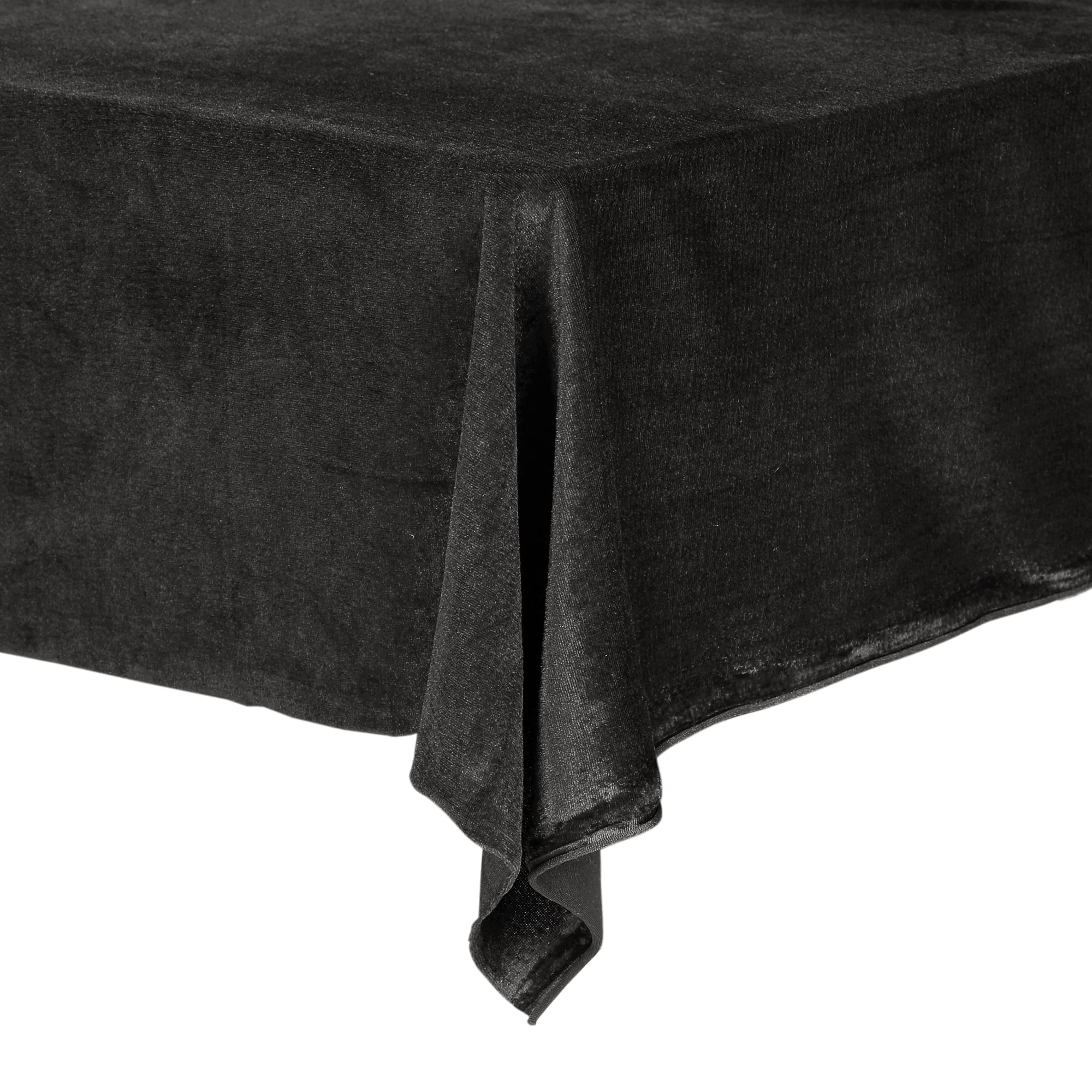 Unique Bargains Rectangle Polyester Washable Tablecloth Wedding or Banquet Table Cover Black 63"x110"