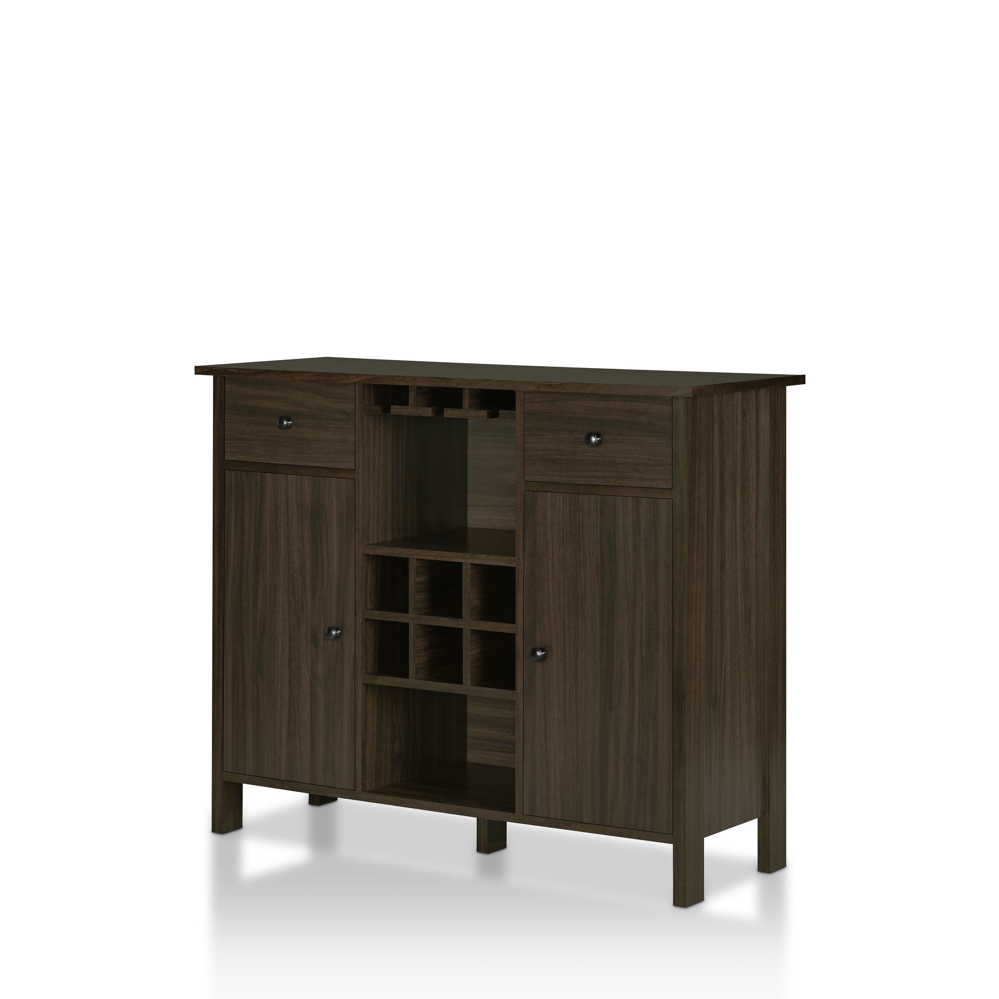 Furniture of America Levy Wood Wine Storage Buffet Table, Wenge