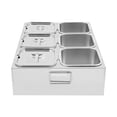 thumbnail image 6 of 6 Containers Pizza Topping Station with 6 x 2.5Qt Containers, Stainless Steel Condiment Toppings Containers with 6 Lids and Spoons, Spice Seasoning Organizer Condiment Tray for Kitchen Restaurant, 6 of 13