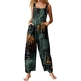 thumbnail image 2 of Womens Fall Fashion Jumpsuit Spooky Season Casual Overalls Wide Leg Pants with Pockets, Halloween Trick or Treat Party Costume L, 2 of 7
