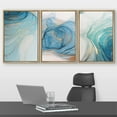thumbnail image 2 of wall26 Framed Canvas Print Wall Art Set Pastel Gold Blue Teal Smoke Wave Swirls Abstract Shapes Illustrations Modern Art Decorative Boho Colorful for Living Room, Bedroom, Office - 24"x36"x, 2 of 5