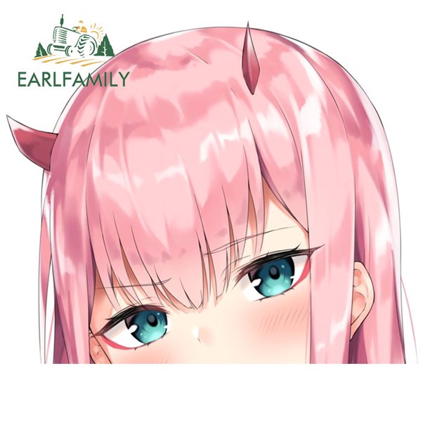 EARLFAMILY 13cm x 11,2cm Para Zero Two Darling En El Parachoques FranXX Calcomanía Protector Solar Pegatina De Coche Anime Oclusión Rascador huangjie unisex