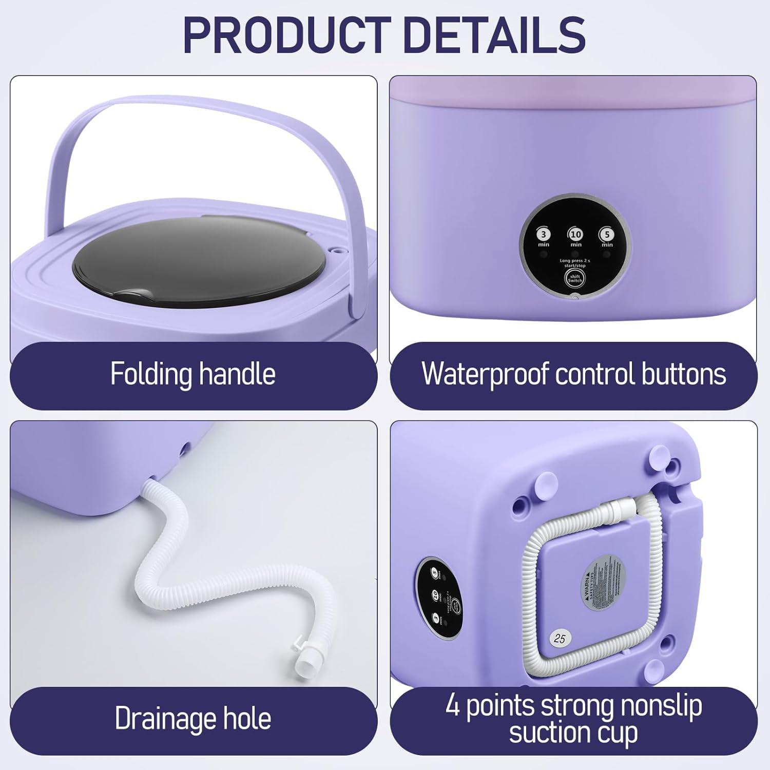 Portable Washing Machine, 8L Foldable Mini Washer with 3 Modes - Ideal for Underwear, Baby Clothes, Socks - Perfect for RVs, Apartments, Dorms & Travel, Lightweight & Space-Saving Design
