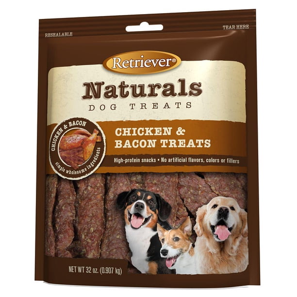 Retriever Naturals Natural Chicken and Bacon Flavor Dog Treats, 32 oz