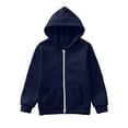 thumbnail image 3 of Tiijoy Big Girls Zip up Hoodie Jacket Solid Unisex Kids Hooded Sweatshirt, Sizes 7-8, 3 of 5