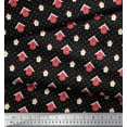 thumbnail image 2 of Soimoi Black Rayon Fabric Hut & Dots Printed Fabric 1 Yard 42 Inch Wide, 2 of 3