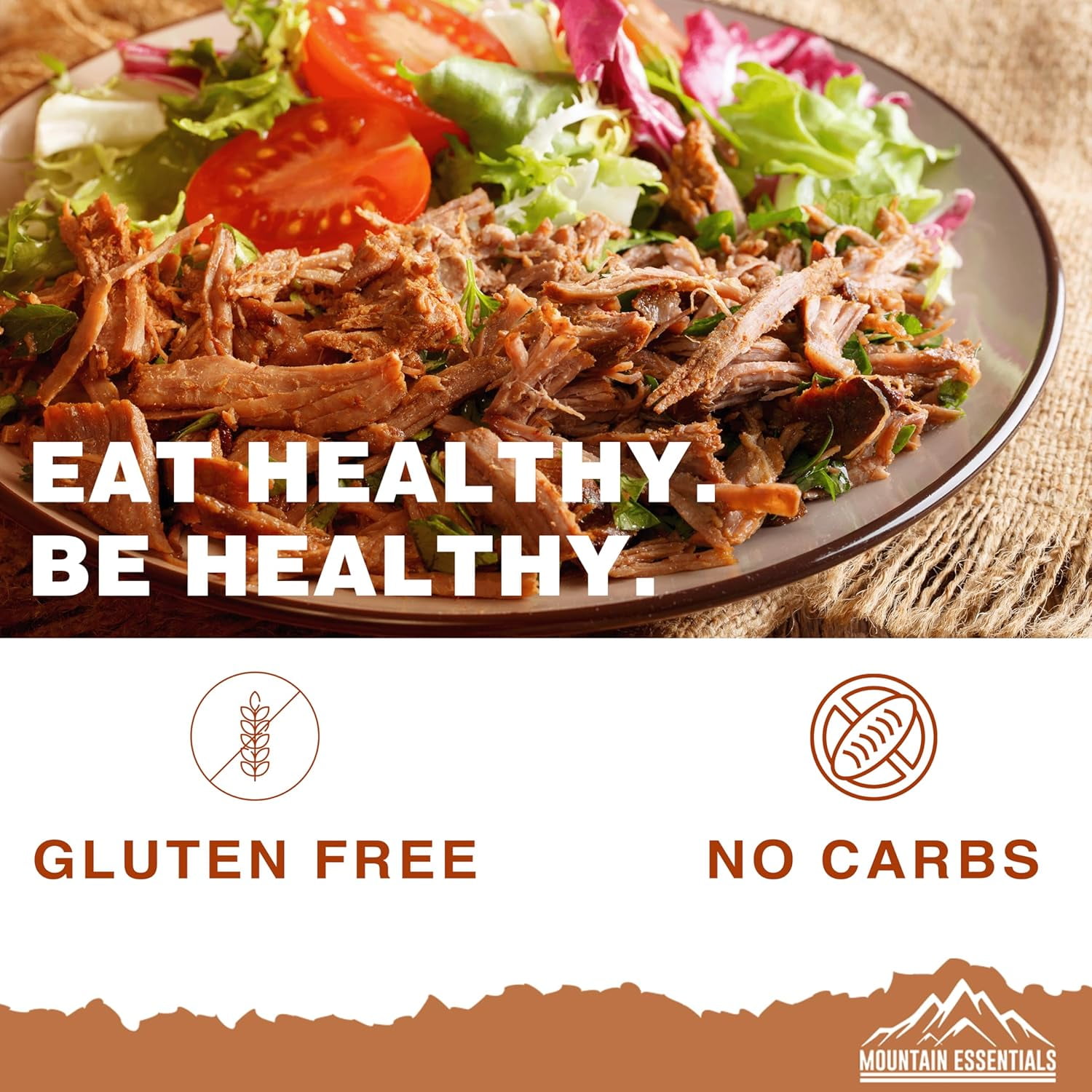 (Pack of 1) MOUNTAIN ESSENTIALS All Natural Fully Cooked Ready to Eat Canned Beef 28 Oz Gluten Free | No Carbs | No Water Added | No Artificial Ingredients