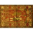 thumbnail image 1 of Ahgly Company Machine Washable Indoor Rectangle Animal Yellow Traditional Area Rugs, 7' x 10', 1 of 4