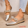 thumbnail image 6 of Rokment Bow Metallic Dress Shoes for Women Bride Wedding 2026 Fall Fashion Casual Leather Pointed Toe Ballet Flat Comfortable Low Heels Walking Slip on Dressy Loafers Gold Size 6.5, 6 of 6