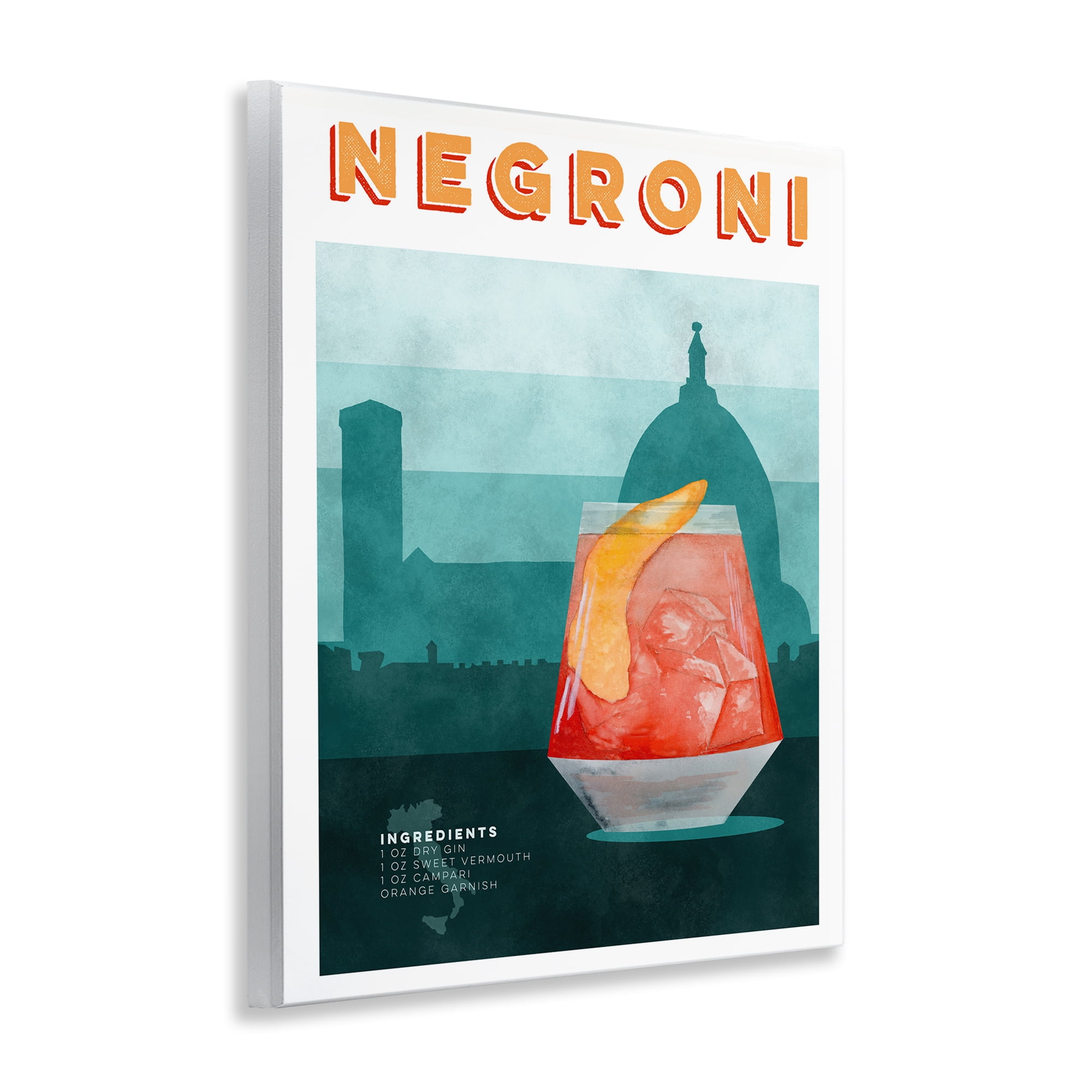Retro Negroni & Architecture Wall Plaque Art, design by Brett Blumenthal