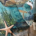thumbnail image 5 of Coastal Sea Turtle Sheer Curtains 96 Inches Long 2 Panels Set, Window Sheer Curtains for Living Room/Bedroom, Nautical Beach Starfish Coral Teal Light Filtering Rod Pocket Curtain 52'' x 96'' x 2, 5 of 7