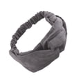 thumbnail image 2 of Women Suede Solid Headbands Turban Knot Elastic Hairbands Girls Knot Headdress Hair Accessories Suede gray, 2 of 4