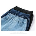thumbnail image 5 of Dezsed Children's Stretch Denim Shorts Kids Girls Boys Summer Thin Stretch Jeans Teens Elastic Waistband Jeans 4-5 Years Dark Blue, 5 of 5