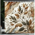thumbnail image 3 of Ambesonne Brown Shower Curtain, Leaves Autumnal Marble Print, 69"Wx84"L, Cinnamon Dark Sepia, 3 of 4