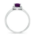 thumbnail image 5 of 10k White Gold Oval Amethyst And Diamond Ring, 5 of 6