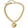 thumbnail image 1 of HAHDAXIA Colliers Cœur Dorés Collier Cœur Épais Collier Cœur Bouffant pour Femmes Collier Chaîne Serpent Collier Chevrons Collier Ras-du-Cou Épais pour Femmes Filles, 1 of 6